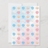 Hij of zij We Shell Zie Baby Gender Reveal-uitnodi Kaart (Achterkant)
