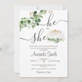 Hij of zij White Pumpkin Gender onthulling Kaart (Voorkant)