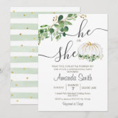 Hij of zij White Pumpkin Gender onthulling Kaart (Voorkant / Achterkant)