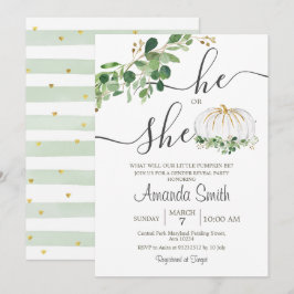 Hij of zij White Pumpkin Gender onthulling Kaart