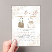 Hij of zij Wildflower Baby kleding Geslacht onthul Acryl Uitnodigingen (Insitu (Draagbaar))