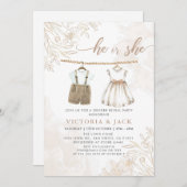 Hij of zij Wildflower Baby kleding Geslacht onthul Kaart (Voorkant / Achterkant)