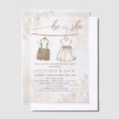 Hij of zij Wildflower Baby kleding Geslacht onthul Vellum Uitnodigingen (Offset)