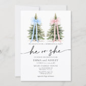 Hij of zij Winter Bow Geslacht Onthulling Uitnodig Kaart (Voorkant)