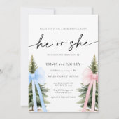 Hij of zij Winter Geslacht Onthulling Uitnodiging (Voorkant)