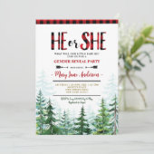 Hij of zij Winter houthakker bos Geslacht onthulle Kaart (Staand voorkant)