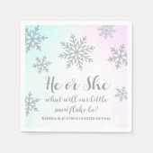 Hij of zij Winter Wonderland Gender Reveal Party Servet (Voorkant)