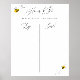 Hij of zij wordt Baby shower Gendergaming Poster