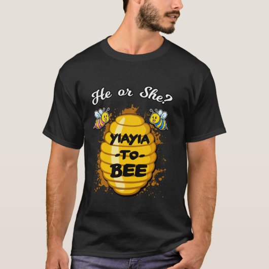 Hij of zij Yiayia om genderbewuste aankondigingen  T-shirt (Voorkant)