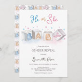 Hij of zij zal Baby shower zijn van wat Baby zal z Kaart (Voorkant / Achterkant)