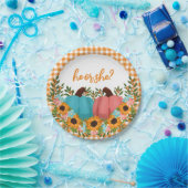 Hij of zij Zonnebloemen Little Pumpkin Geslacht On Papieren Bordje (Feest)