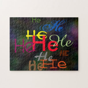 Hij over Puzzle Legpuzzel