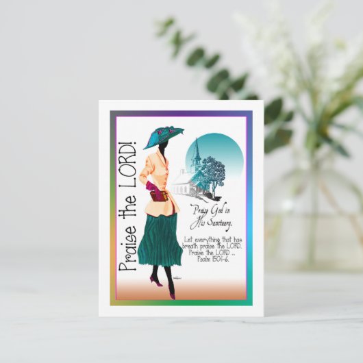 Hij prees de Heer Briefkaart (Staand voorkant)