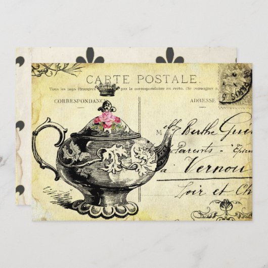 Hij QUeeN's TeA PaRTy Kaart (Voorkant / Achterkant)