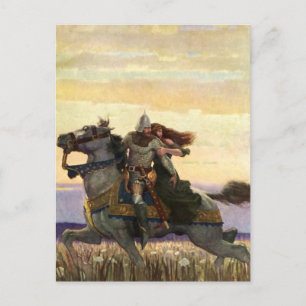 “Hij reed met de koningin weg” door NC Wyeth Briefkaart