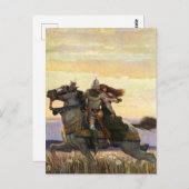 "Hij reed weg met de koningin" door NC Wyeth Briefkaart (Voorkant / Achterkant)