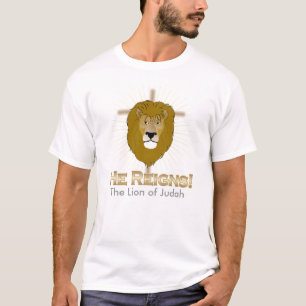 Hij Reigns, de leeuw van Judah T-SHIRT