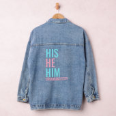 Hij respecteert zijn voornaamwoorden transgender L Denim Jacket (Hangar)