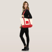 Hij Roos Red Canvas tas (Voorkant (model))