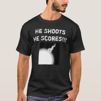 Hij schiet op en scoort!!! Mannen Zwangerschap Shi T-shirt