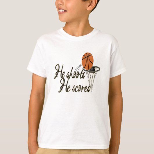 Hij schiet op...hij scoort t-shirt (Voorkant)