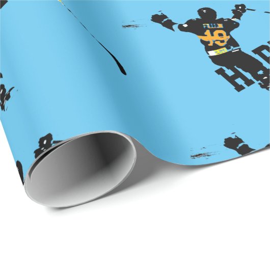 Hij scoort! - IJshockeyspeler Cadeaupapier (Rol Hoek)