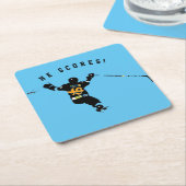 Hij scoort! - IJshockeyspeler Kartonnen Onderzetters (Schuin)