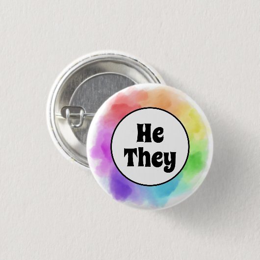 Hij speelt in Waterverf Circle Ronde Button 3,2 Cm (Voorkant /achterkant)