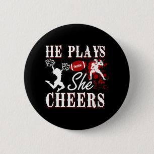 Hij speelt ze juicht Football speler Cheerleader Ronde Button 5,7 Cm