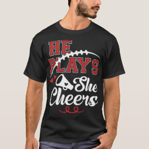 Hij speelt ze juicht grappig Football T-shirt