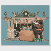 "Hij sprak geen woord"  Kerstman Cadeaupapier (Vlak)