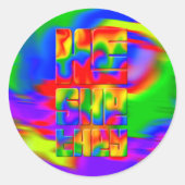 Hij spreekt de regenboog uit ronde sticker (Voorkant)