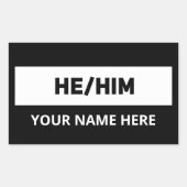 Hij spreekt zwart en wit uit rechthoekige sticker (Voorkant)