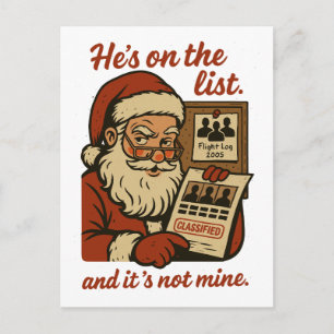 Hij Staat Op De Lijst Grappig Kerstmis Briefkaart
