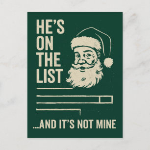 Hij Staat Op De Lijst Grappig Kerstmis Briefkaart