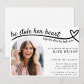 Hij stal haar hartlijnfoto Funny Vrijgezellenfeest Kaart (Voorkant / Achterkant)