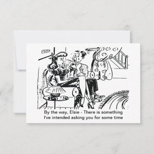 Hij stelde de vraag, grappig save the date (Voorkant)