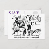 Hij stelde de vraag, grappig save the date (Voorkant / Achterkant)