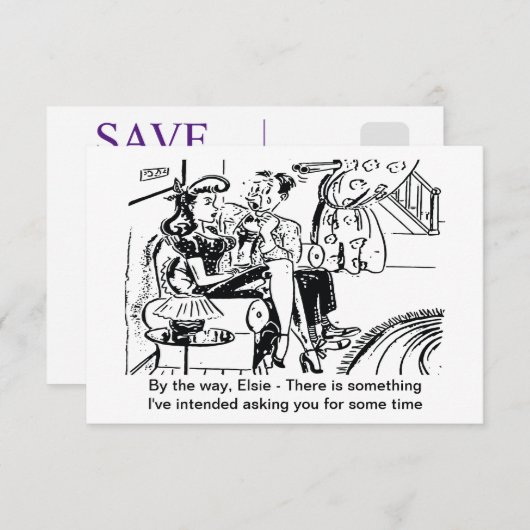 Hij stelde de vraag, grappig save the date (Voorkant / Achterkant)