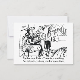 Hij stelde de vraag, grappig save the date