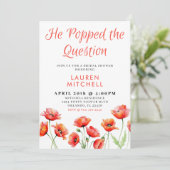 Hij stelde de vraag Poppy Flower Vrijgezellenfeest Kaart (Staand voorkant)