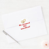 Hij stelde de vraag ronde sticker (Envelop)