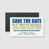 Hij stelde de vraag | Trouwen Bewaar de datum (Voorkant / Achterkant)