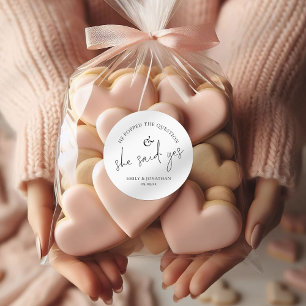 Hij Stelde Haar De Vraag Zij Zei Ja Ronde Sticker