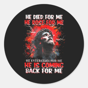 Hij stierf voor mij Hij Roos voor mij Hij bemiddel Ronde Sticker