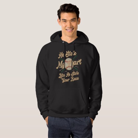 Hij stopte mijn hart alsof hij je basis stopte hoodie (Voorkant volledig)