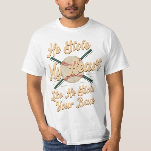Hij stopte mijn hart alsof hij je basis stopte t-shirt (Voorkant)