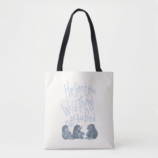 Hij stuurde de wilde dingen naar bed - Blauw Tote Bag (Voorkant)