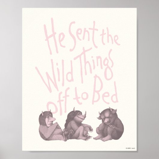 Hij stuurde de wilde dingen naar bed - Roze Poster (Voorkant)