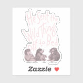 Hij stuurde de wilde dingen naar bed - Roze Sticker (Vel)
